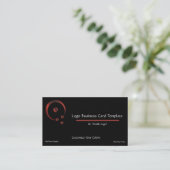 Carte De Visite Cercles simples dans le logo cercle rouge (Debout devant)