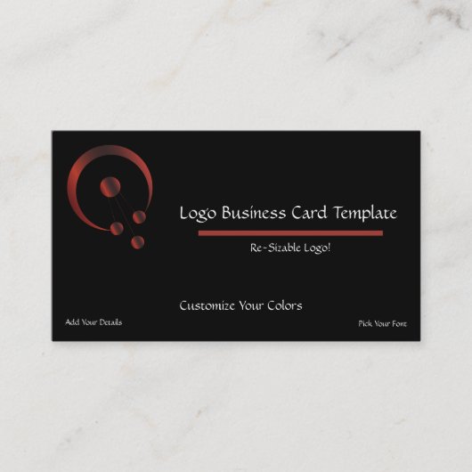 Carte De Visite Cercles simples dans le logo cercle rouge (Devant)