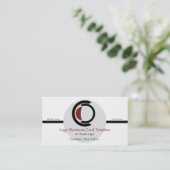 Carte De Visite Cercles simples et croissant - Logo circulaire (Debout devant)