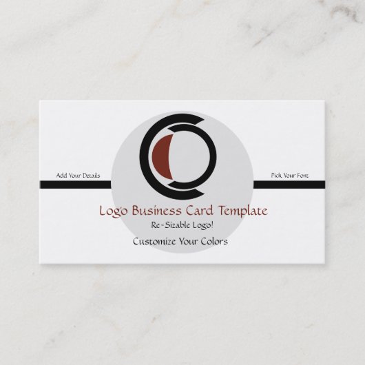 Carte De Visite Cercles simples et croissant - Logo circulaire (Devant)