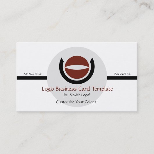 Carte De Visite Cercles simples et croissant - Logo circulaire (Devant)