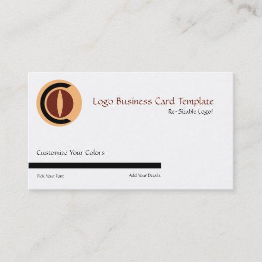 Carte De Visite Cercles simples et croissant - Logo circulaire (Devant)