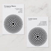Carte De Visite Cercles tachetés - Noir sur Blanc (Devant / Derrière)