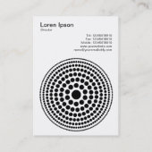 Carte De Visite Cercles tachetés - Noir sur Blanc (Dos)