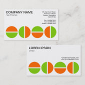 Carte De Visite Cercles tournants - orange et vert (Devant / Derrière)