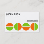 Carte De Visite Cercles tournants - orange et vert (Dos)