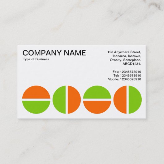Carte De Visite Cercles tournants - orange et vert (Devant)