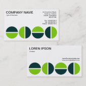Carte De Visite Cercles tournants - Tons verts (Devant / Derrière)