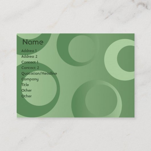 Carte De Visite Cercles verts - potelés (Devant)