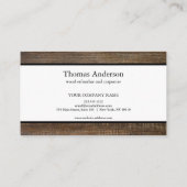 Carte De Visite Céréales de bois professionnel de menuiserie rusti (Dos)