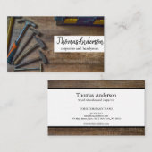 Carte De Visite Céréales de bois professionnel de menuiserie rusti (Devant / Derrière)