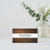 Carte De Visite Céréales de bois professionnel de menuiserie rusti (Debout devant)