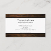 Carte De Visite Céréales de bois professionnel de menuiserie rusti (Dos)