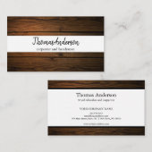 Carte De Visite Céréales de bois professionnel de menuiserie rusti (Devant / Derrière)