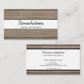 Carte De Visite Céréales de bois professionnel de menuiserie rusti (Devant / Derrière)