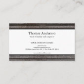 Carte De Visite Céréales de bois professionnel de menuiserie rusti (Dos)