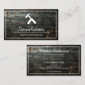 Carte De Visite Céréales de bois professionnel de menuiserie rusti (Devant / Derrière)