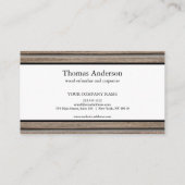 Carte De Visite Céréales de bois professionnel de menuiserie rusti (Dos)