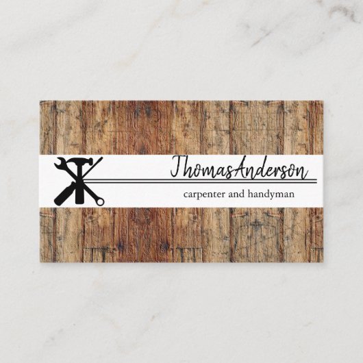 Carte De Visite Céréales de bois professionnel de menuiserie rusti (Devant)