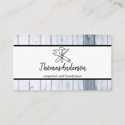 Carte De Visite Céréales de bois professionnel de menuiserie rusti (Devant)