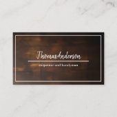 Carte De Visite Céréales de bois professionnel de menuiserie rusti (Devant)