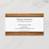 Carte De Visite Céréales de bois professionnel de menuiserie rusti (Dos)