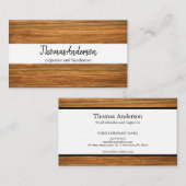 Carte De Visite Céréales de bois professionnel de menuiserie rusti (Devant / Derrière)