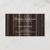 Carte De Visite Céréales de bois professionnel de menuiserie rusti (Dos)