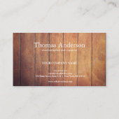 Carte De Visite Céréales de bois professionnel de menuiserie rusti (Dos)