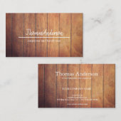 Carte De Visite Céréales de bois professionnel de menuiserie rusti (Devant / Derrière)