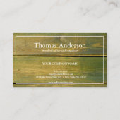 Carte De Visite Céréales de bois professionnel de menuiserie rusti (Dos)