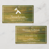 Carte De Visite Céréales de bois professionnel de menuiserie rusti (Devant / Derrière)