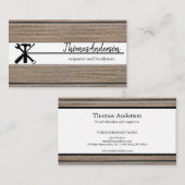 Carte De Visite Céréales de bois professionnel de menuiserie rusti (Devant / Derrière)