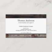 Carte De Visite Céréales de bois professionnel de menuiserie rusti (Dos)