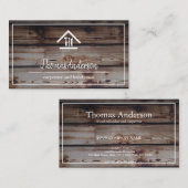 Carte De Visite Céréales de bois professionnel de menuiserie rusti (Devant / Derrière)