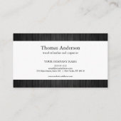 Carte De Visite Céréales de bois professionnel de menuiserie rusti (Dos)