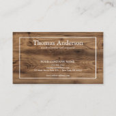 Carte De Visite Céréales de bois professionnel de menuiserie rusti (Dos)