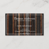 Carte De Visite Céréales de bois professionnel de menuiserie rusti (Dos)