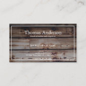 Carte De Visite Céréales de bois professionnel de menuiserie rusti (Dos)