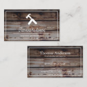 Carte De Visite Céréales de bois professionnel de menuiserie rusti (Devant / Derrière)