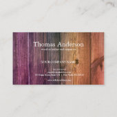 Carte De Visite Céréales de bois professionnel de menuiserie rusti (Dos)