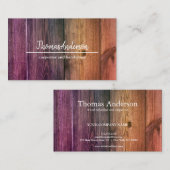 Carte De Visite Céréales de bois professionnel de menuiserie rusti (Devant / Derrière)