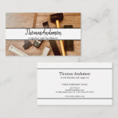 Carte De Visite Céréales de bois professionnel de menuiserie rusti (Devant / Derrière)