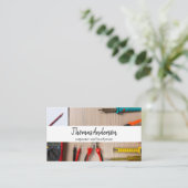 Carte De Visite Céréales de bois professionnel de menuiserie rusti (Debout devant)