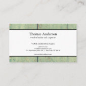 Carte De Visite Céréales de bois professionnel de menuiserie rusti (Dos)