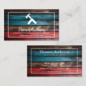 Carte De Visite Céréales de bois professionnel de menuiserie rusti (Devant / Derrière)