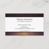 Carte De Visite Céréales de bois professionnel de menuiserie rusti (Dos)