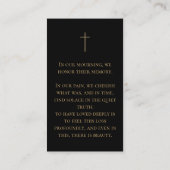 Carte De Visite Cérémonie funéraire de prière de photos Golden Rou (Dos)