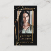 Carte De Visite Cérémonie funéraire Prière photo Golden Elegant Ca (Devant)