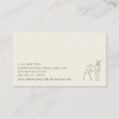 Carte De Visite Cerf Animal Sage Vert Lowpoly (Dos)